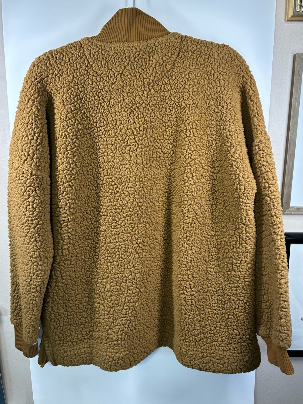 Aerie Women's Sherpa Fleece Quarter Zip Pullover Brown Size Small - Picture 6 of 6